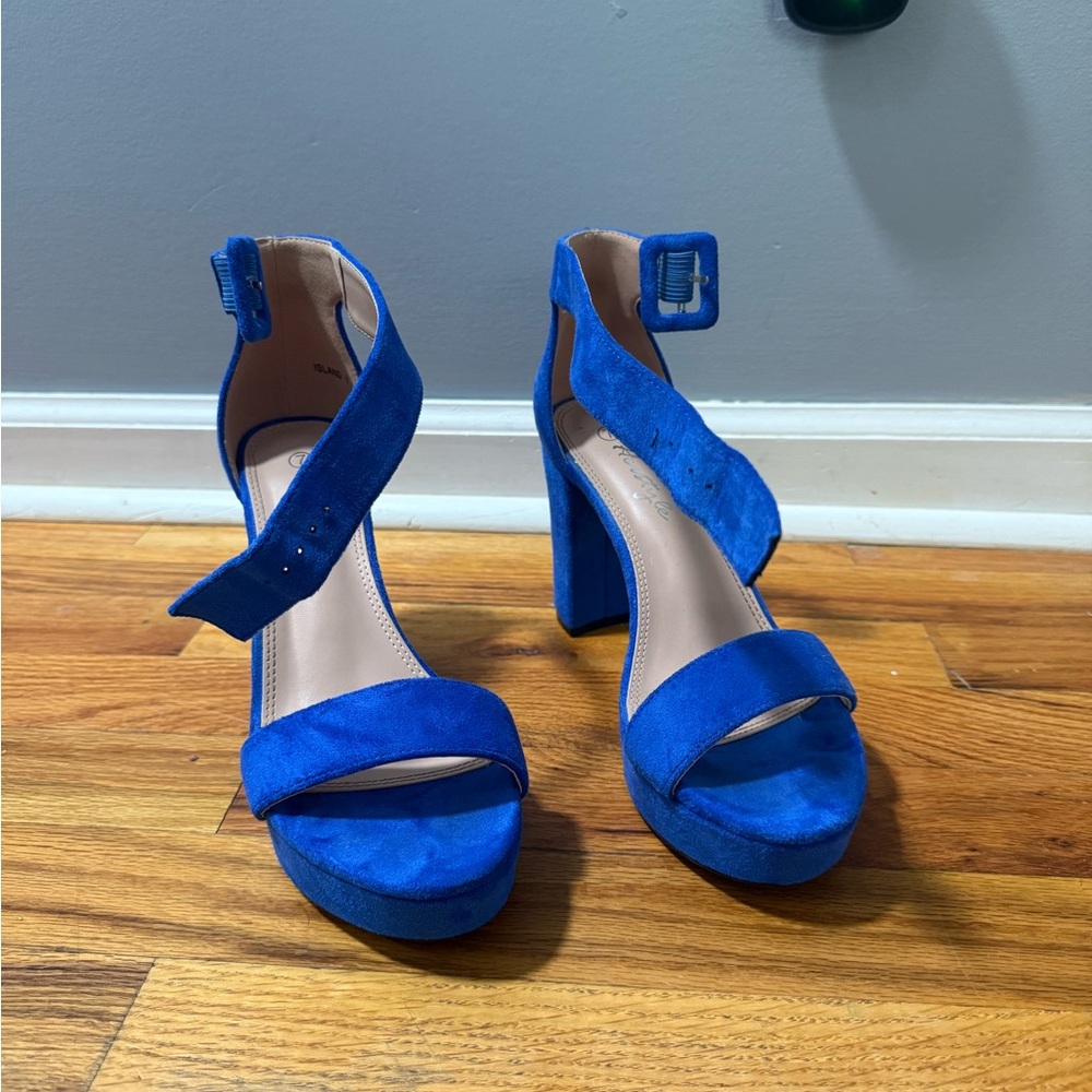 Blue Women's Heeled Sandals